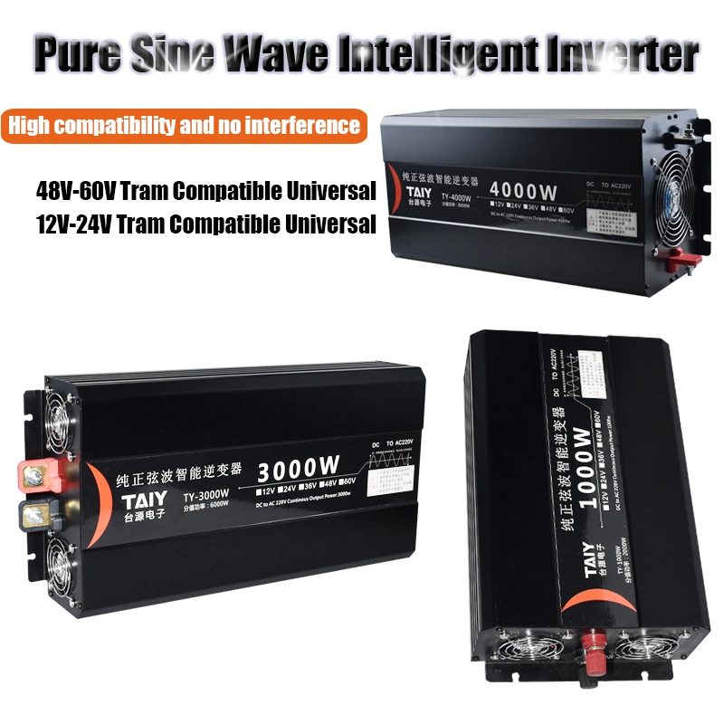 5000W 12VDC à onde sinusoïdale pure 220VDC onduleur intelligent