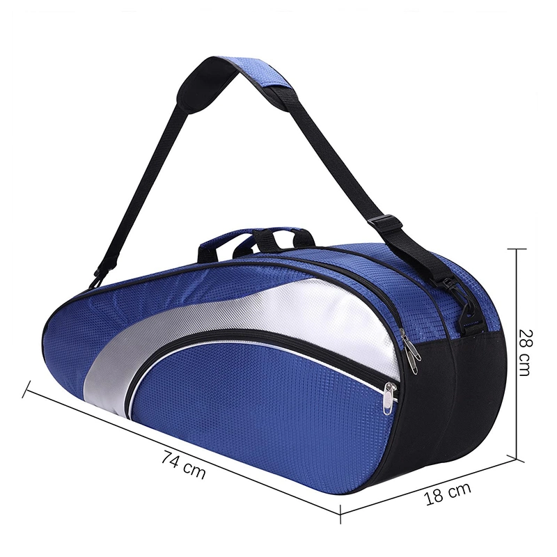 Tampa da raquete de tênis Bag Racket Badminton Racket Estojo à prova de água e à prova de sapata de separação saco de arrumação de bolso com alça a tiracolo ajustável Piscina