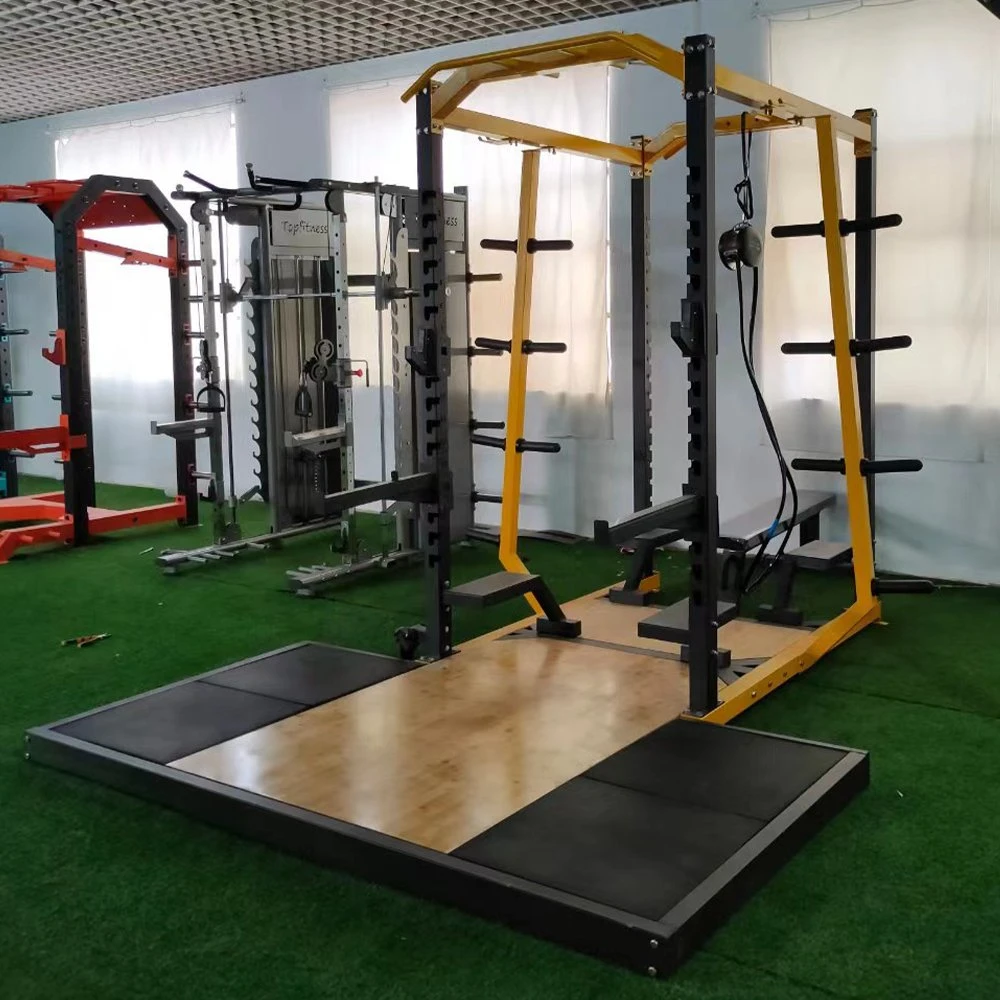 Máquina de gimnasio comercial alimentación sentadilla multifunción Rack formación tirón duro Equipo de Gimnasia