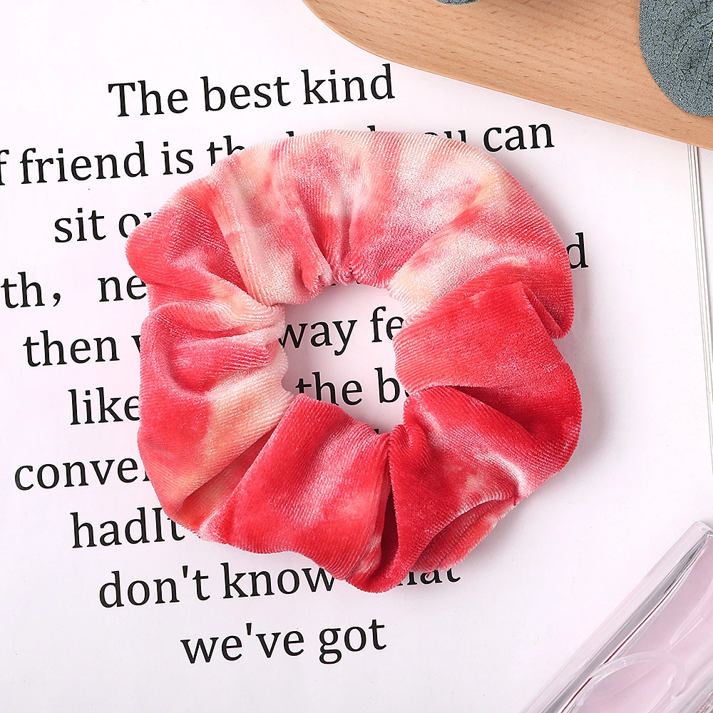 Wholesale/Supplier Gradient Multicolor Soft Pleuche Elastic Hair Scrunchies for Women Daily Use