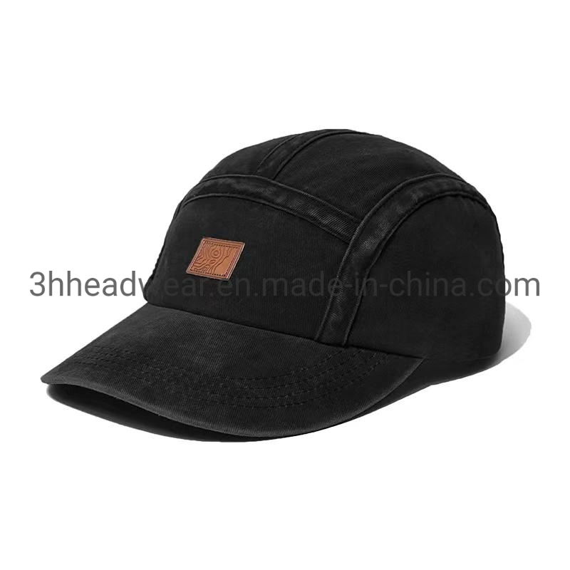 Logotipo personalizado Plain Adulto hombres mujeres Camper Camp Cap Distressed Goras Vintage lavado 5 Panel de béisbol papá sombreros