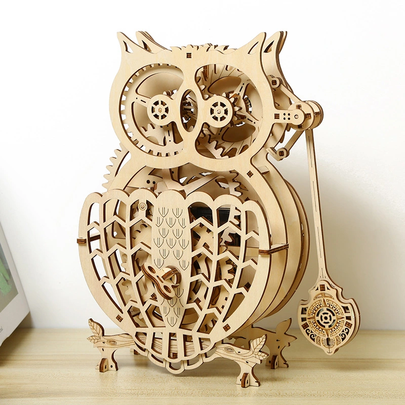 3D Puzzle en bois Horloge Hibou Décoration Maison DIY