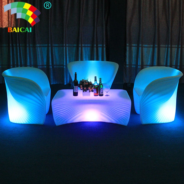 Outdoor and Indoor Plastic Rechargeable Illuminated LED Bar Furniture