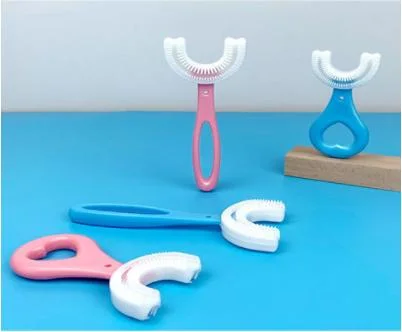 Los fabricantes de China de silicona suave cepillo de dientes bebé personalizadas bebé Cepillo de Dientes bebé Manual que contiene la boca del niño 360 grados de moldeo de cepillo de dientes