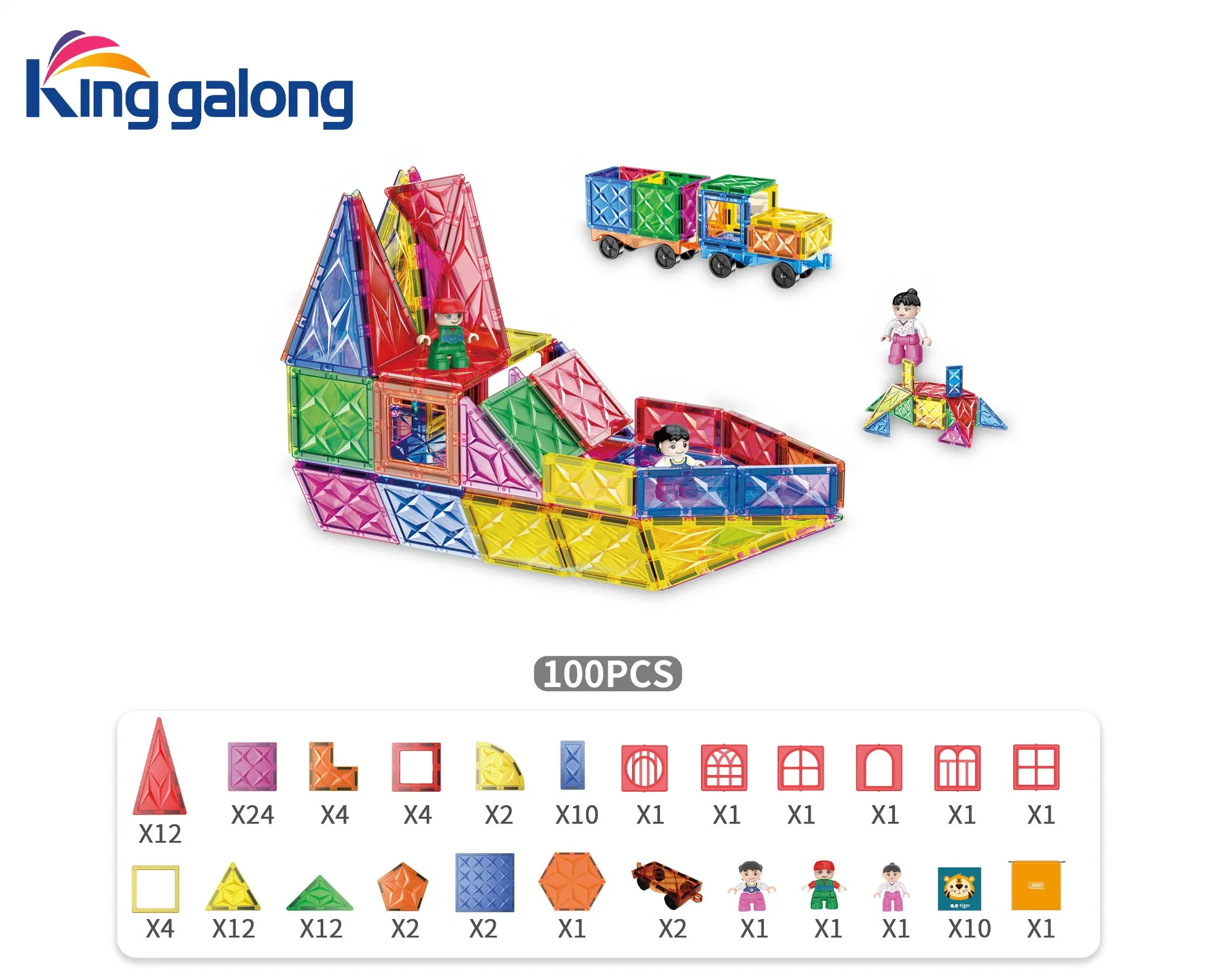 High quality/High cost performance 3D Magnetic Chip Castle Set 100 PCS Building Bloques para juguetes educativos para niños