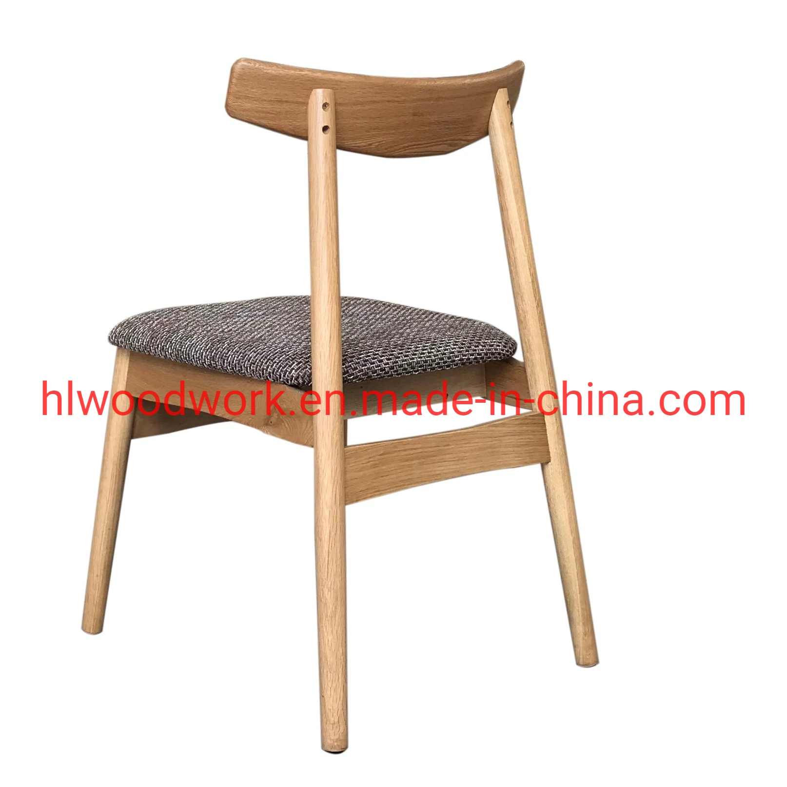 Dining Chair Oak Wood Frame Natural Color Fabric Cushion Brown Color K Style Wooden Chair Furniture Living Room Furniture