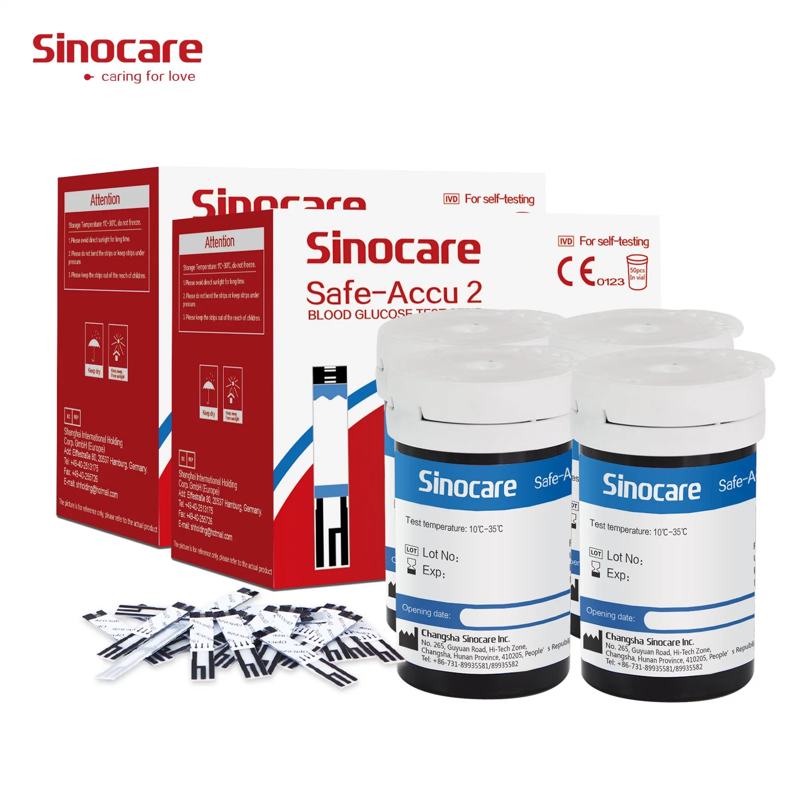 Sinocare tiras de prueba de diabéticos de alta calidad y barato el Monitor de Suministros Médicos Inicio Electronic Medidor de glucosa en sangre