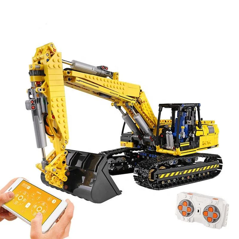 Building Block Motorized Excavator Car Toy Kids Educational DIY Plastic Gift Brick