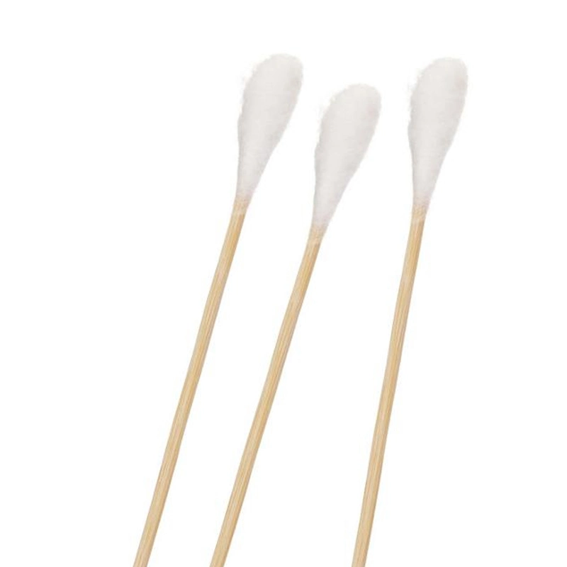 Organic Private Label Q-Tips Cotton Swabs Ear Cleaning Longer Bamboo Stick Cotton Buds Medical Sterile Cotton Swab