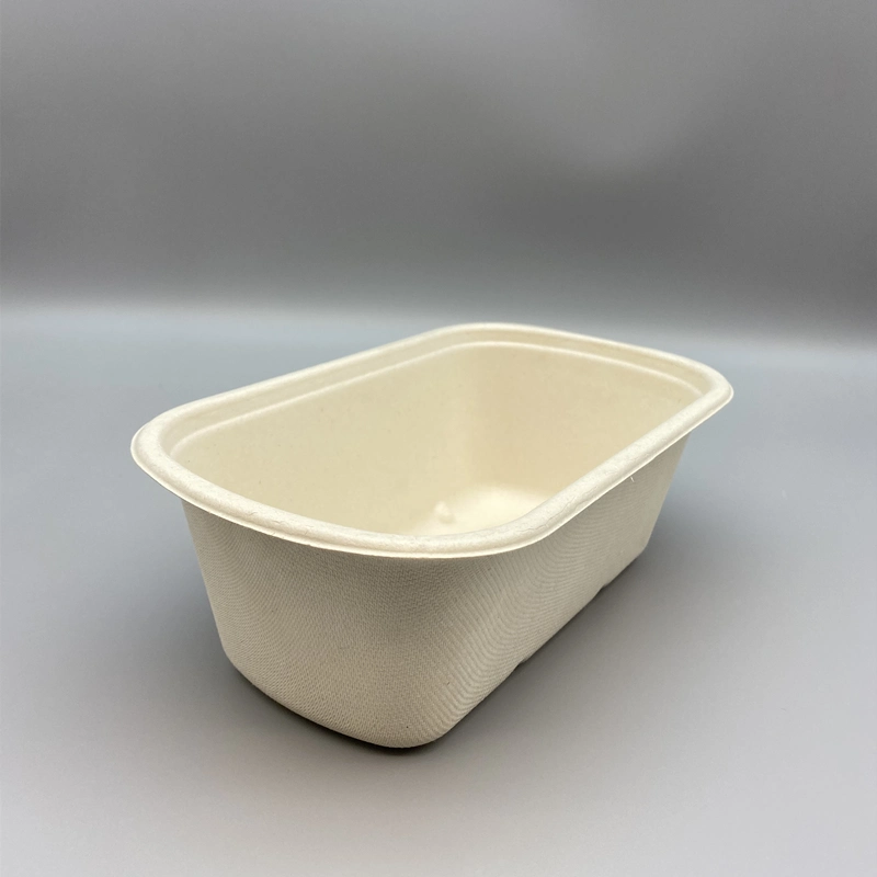 750ml/1000ml/1200ml Biodegradable Sugarcane Bagasse Pulp Molded Lunch Box Pulp Packaging Fast Food Packaging Box