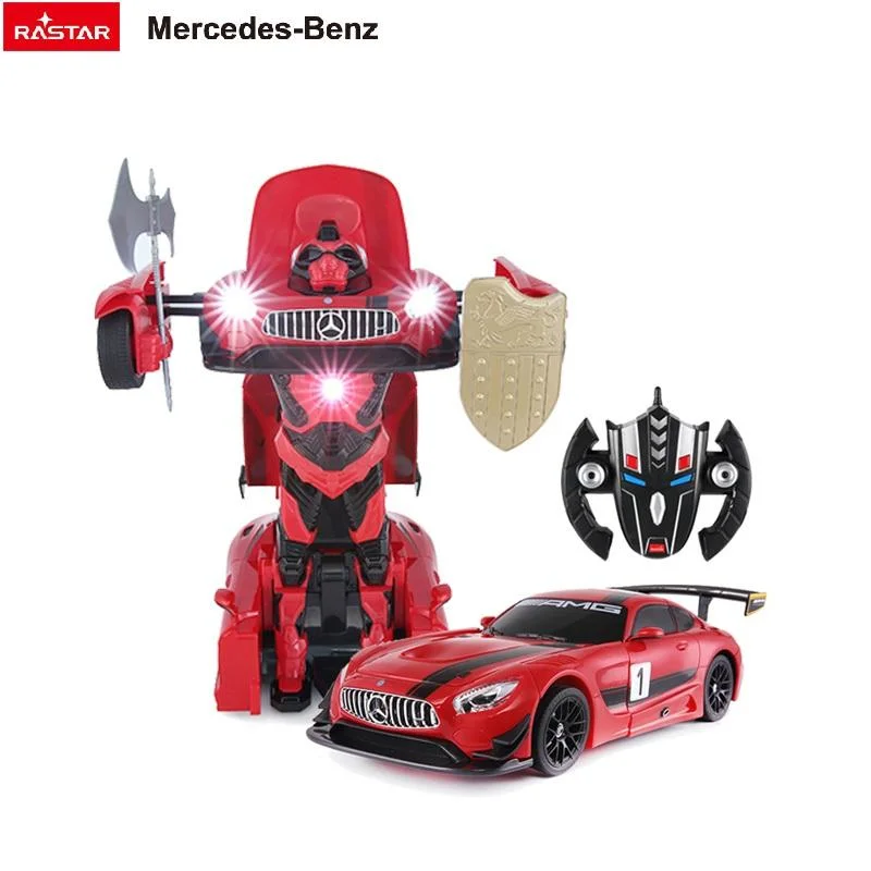 Mercedes Rastar Novelty Hobby Toys Kids Transform Robot Car for Christmas R/C 1: 14 Mercedes-Benz Gt3 Transformable Robot Car ABS