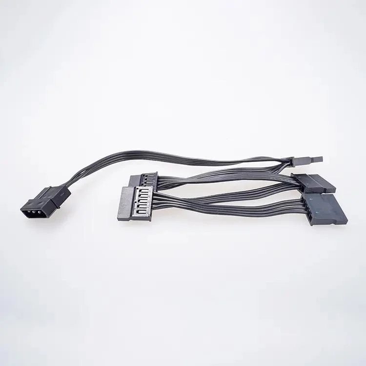 Large 4pin Lp4 to SATA Power Supply Cord Molex IDE 4p to 15p Computer Cables 1 to 5 Splitter Y Cable Adapter Converter