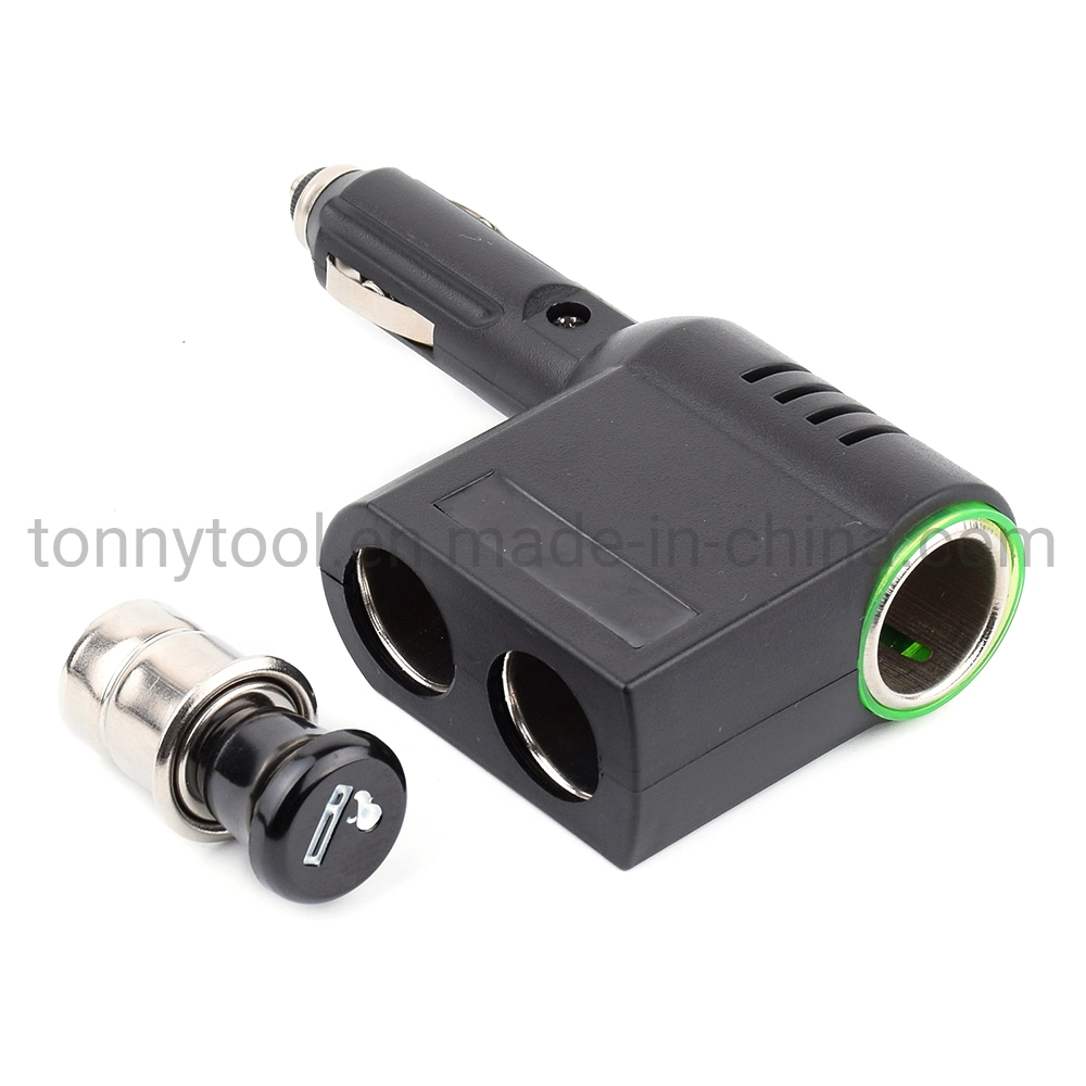 Cigarette Lighter Adapter 3 Socket Cigarette Lighter Splitter with LED Voltage Display Dual USB Car Charger on/off Switches 12V Car Splitter Adapter