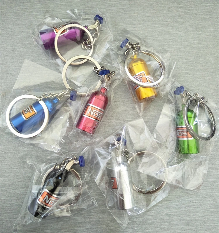 Customized OEM Key Rings Nitrous Oxide Systems Keychain Bottle Aluminum Keychain