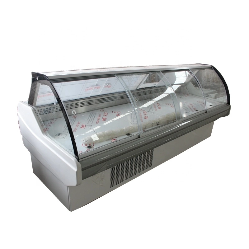 Supermarket Deli Display Fridge Butcher Refrigeration Equipment with Flip up Glass Door