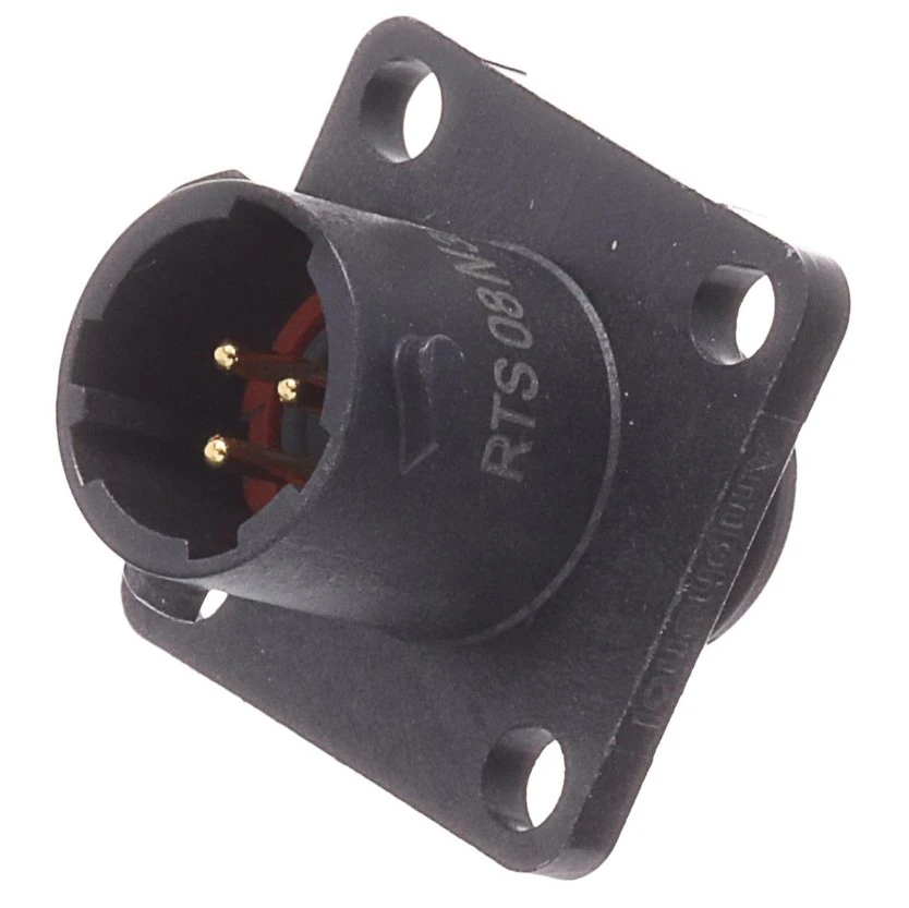 Conector automático, flange quadrada, Rcpt 3, POS SZ, 8 pinos Conector circular padrão da tomada Rts08n3p