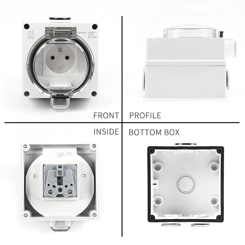 مقبس فردي مقاوم للرياح بقدرة 16 أمبير IP66 في فرنسا
