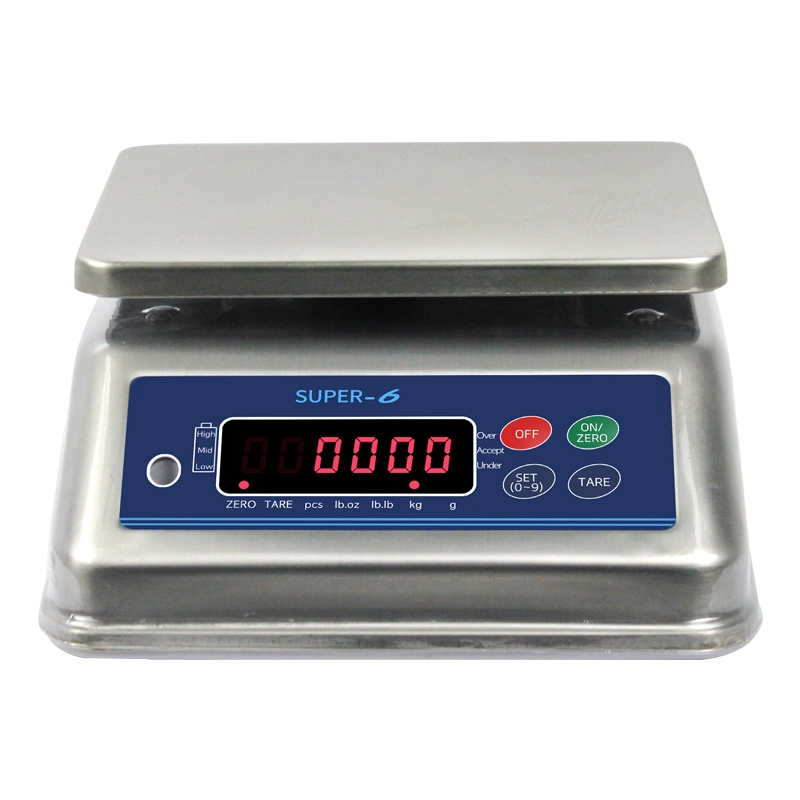 3/6/15/30kg IP68 Elektronische Waage Plattformwaage Wasserdichtes LCD-Display