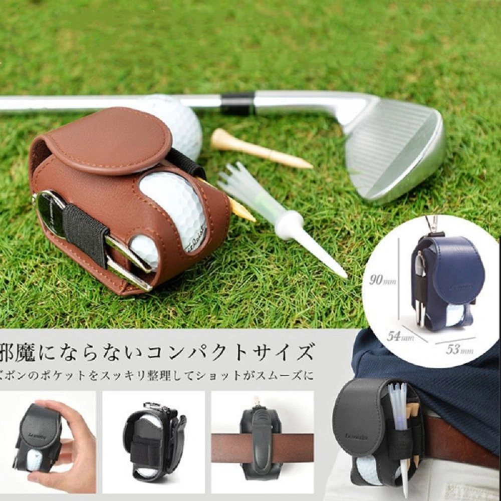 Sporting Goods Golf Ball Storage High quality/High cost performance  Leather Waist Holder Bag Wbb18275