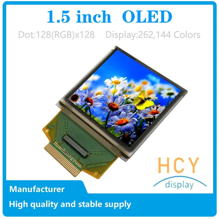 Full-Color Pm-OLED Display for Handheld Device: 1.5-Inch 128x128 with Wide Temperature