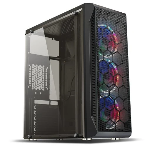 Hot Selling Computer Cases Towers Desktop Micro ATX /ATX Case SPCC Black Coating Computer PC Case