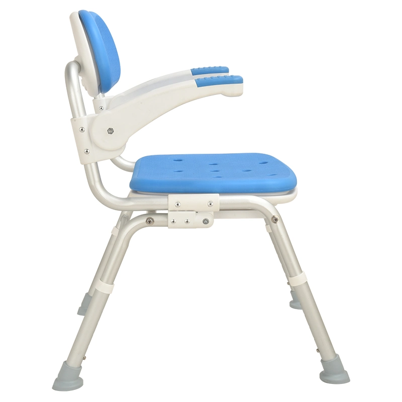 Bathroom Bath Chair with Backrest and Detachable Armrest for Pregnant Women