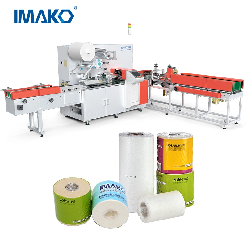 Automatic Toilet Roll Plastic Packing PE Flm Packaging Machine Toilettenpapier Maschinen Roll Wrapping Machine