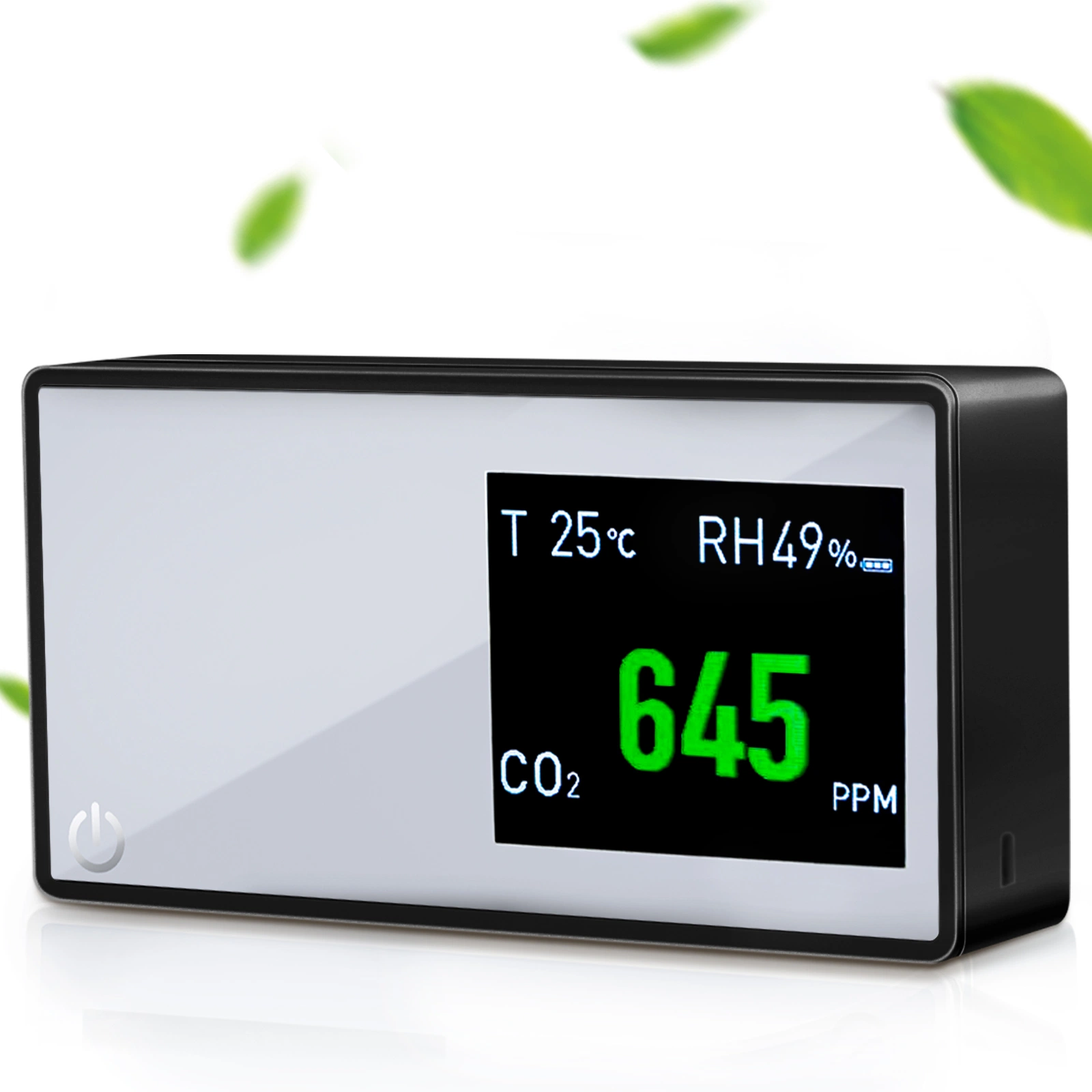 Rechargeable Indoor Air Quality Monitor Desktop Carbon Dioxide Gas CO2 Meter Detector Temperature Humid Tester