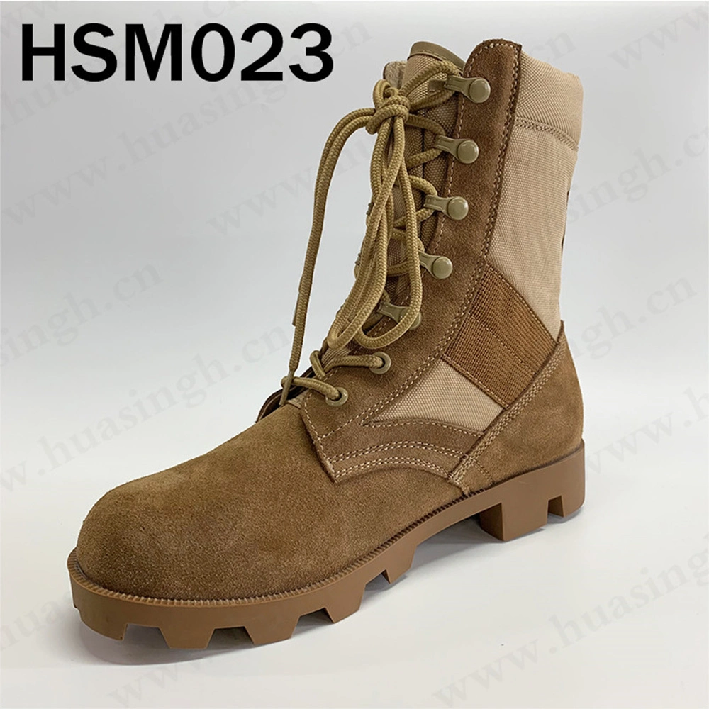 ZH, Wholesale/Supplier Precio barato Real Leather Altama Desert Botas duradero caucho suela exterior Arena/Negro Botas tácticas Hsm023