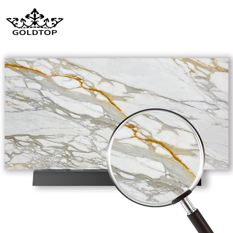 Preço de fábrica Branco Natural/Cinzento/Preto Stone Slays Calacatta Gold Marble countertop Para ladrilhos de piso/azulejos de parede/material de construção com tampo de sanity