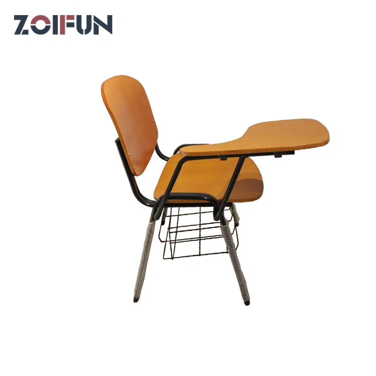 Zoifun School Furniture Wooden 12mm Plywood Classical Standard Size School Chair with Writing Pad