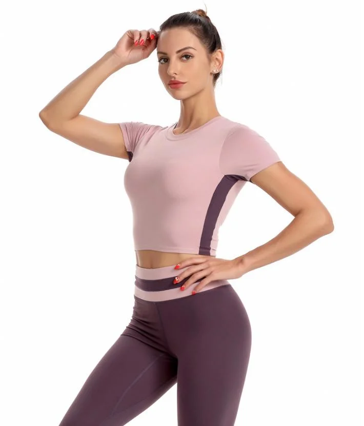 Vêtements de fitness Yoga Appaurels femmes Sport plein soutien-gorge de yoga Et leggings avec empiècements contrastés