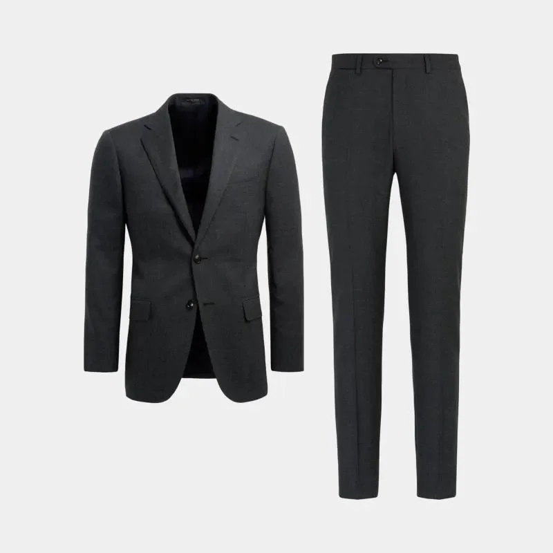 Banquet New Medium Gray S110 Wool Men's Business and Leisure Two Single-Breasted Suits.