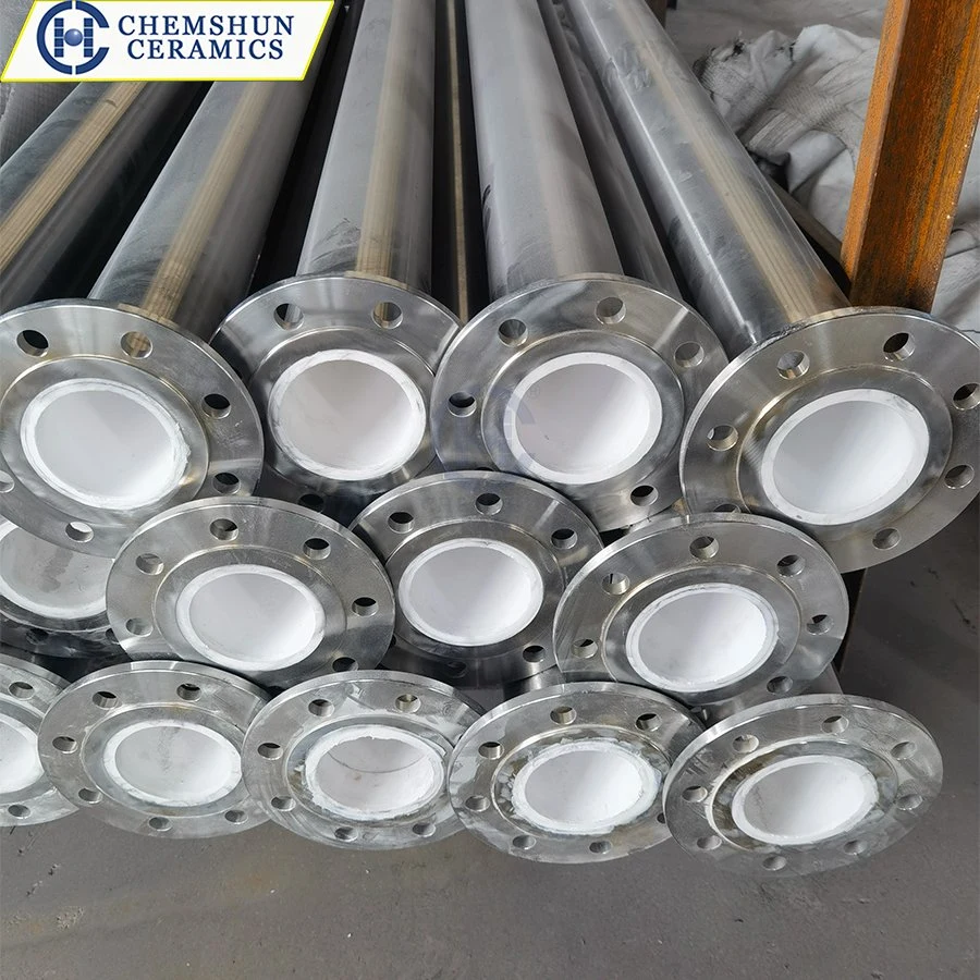 Abrasion Resistance Steel Pipe Elbow Bend Lined with Alumina Ceramic Tiles