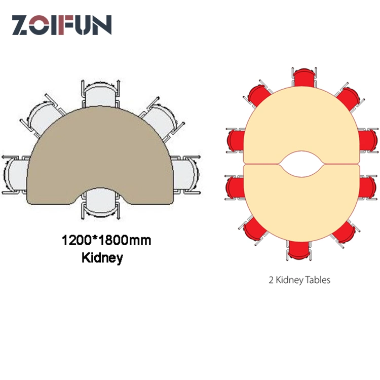 Kidney Shape Half Round Big Simple Tables; Student Kid Study Adjustable Height MDF Steel Furniture Set