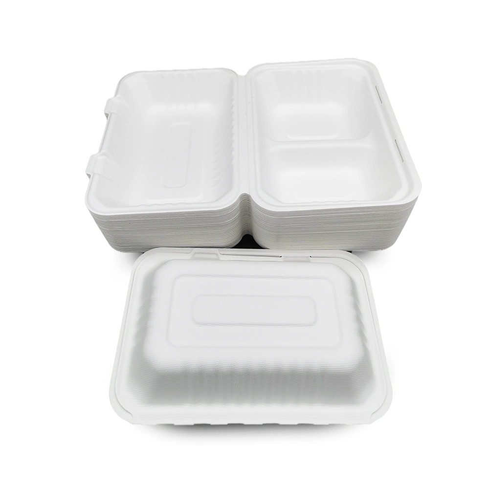 Concha Compostable biodegradables desechables para llevar la caña de azúcar Bento Box Lunch