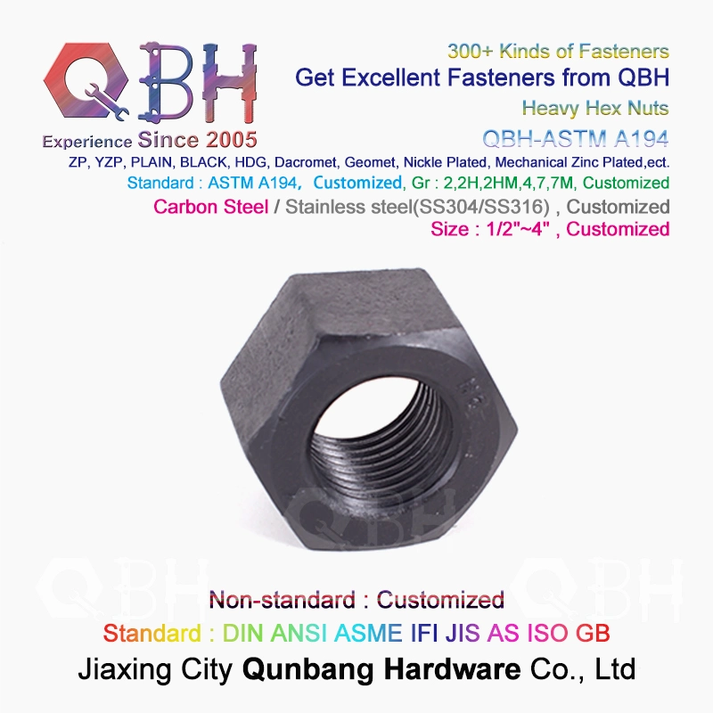 Qbh OEM A194 Steel Structure Bridge Workshop Platform Fabricated House Heavy Structural Roofing Frame Part Walkway & Floor Hexagon Hexagonal Hex Nut Accessories