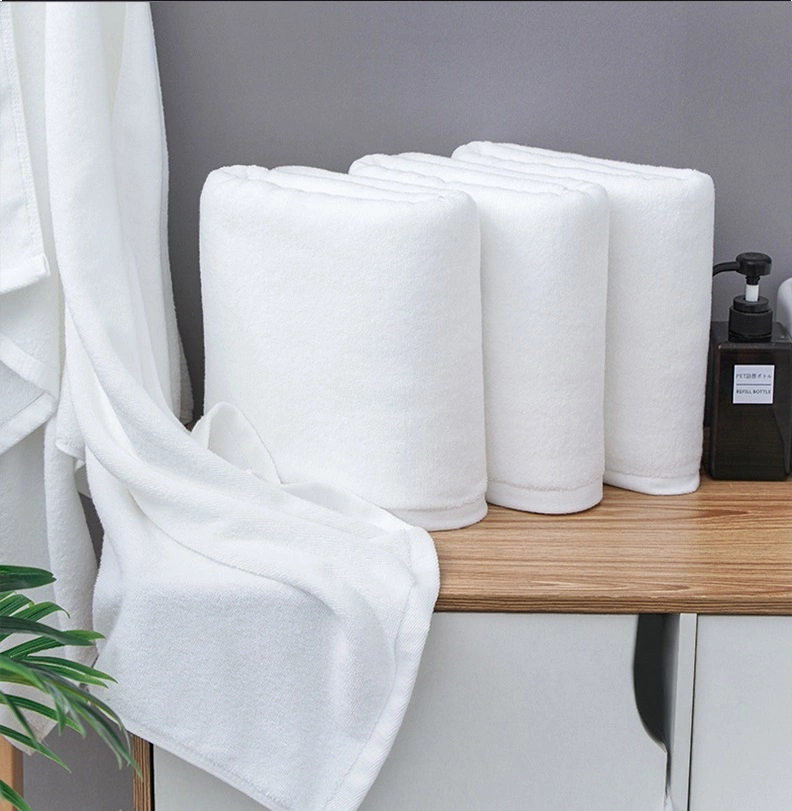 Adult White Towel Cotton Increased Thickening Strong Water Absorption Bibulous Soft Hotel Bath Towel Beauty Salon Towel