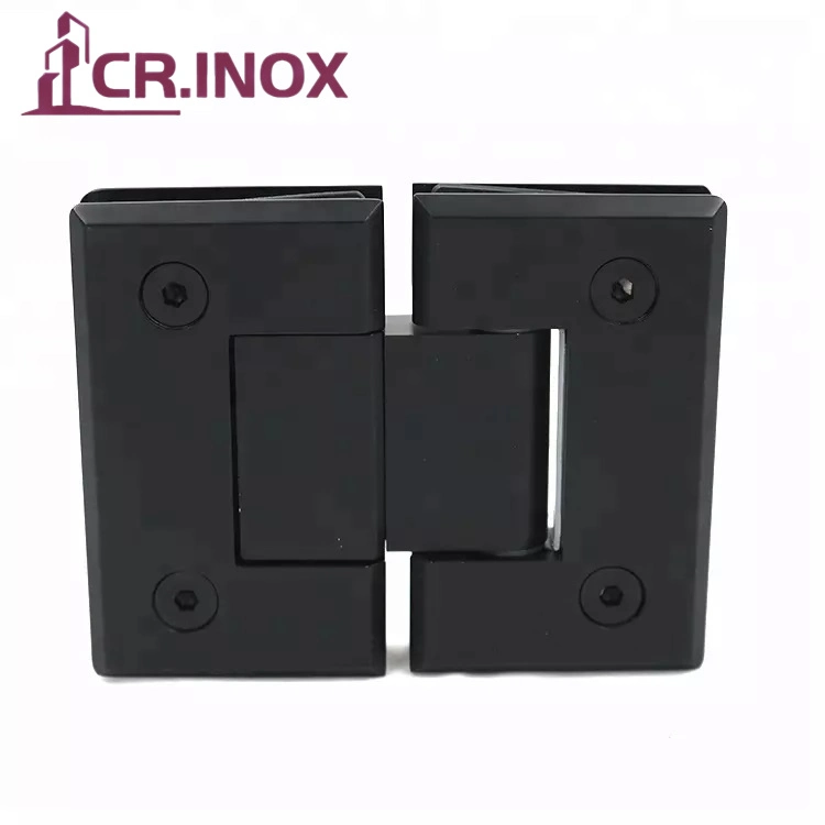 Noir mat charnières de porte de douche mur de verre porte de douche en verre sans cadre matériel de fixation de charnières de pivot