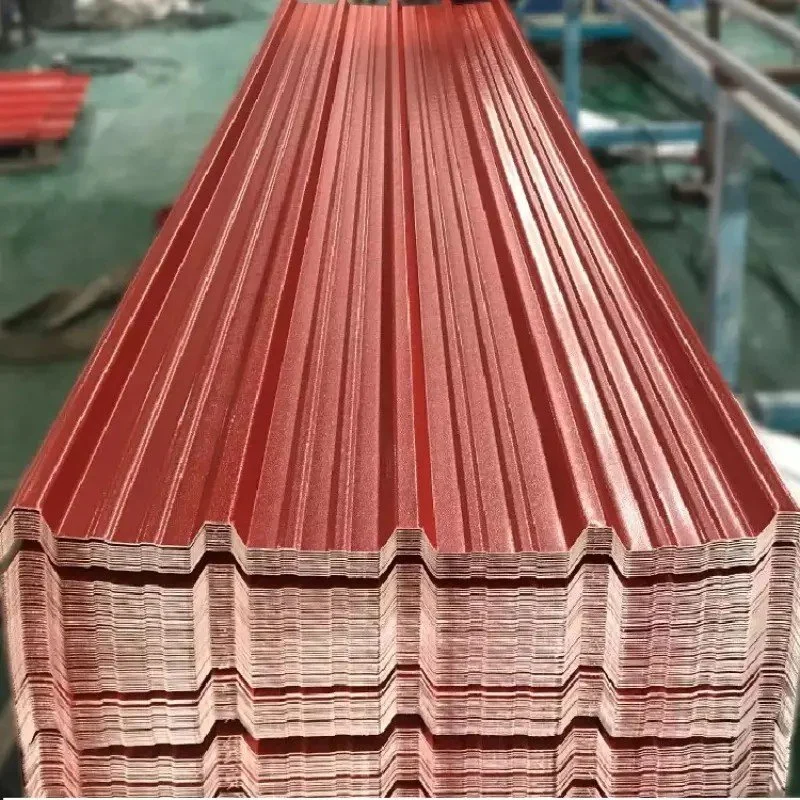 Gi Gl Ppgi Construction Site Color Steel Tile Plate Aluminum-Zinc Coated Color Profiled Corrugated Metal Roof Panel