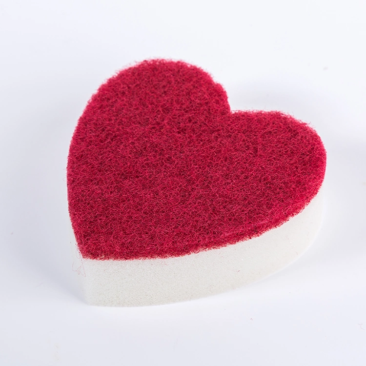 Heart Shaped Non Abrasive Cleaning Sponge Scourer (Pack of 5)