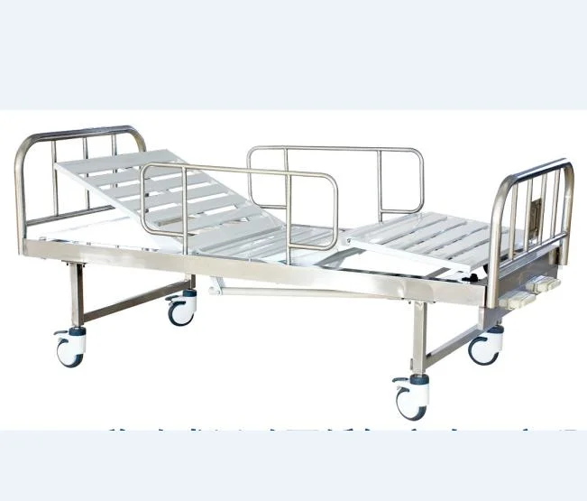 Hot-Sale Fully Stainless Steel Two Functions Hospital Bed