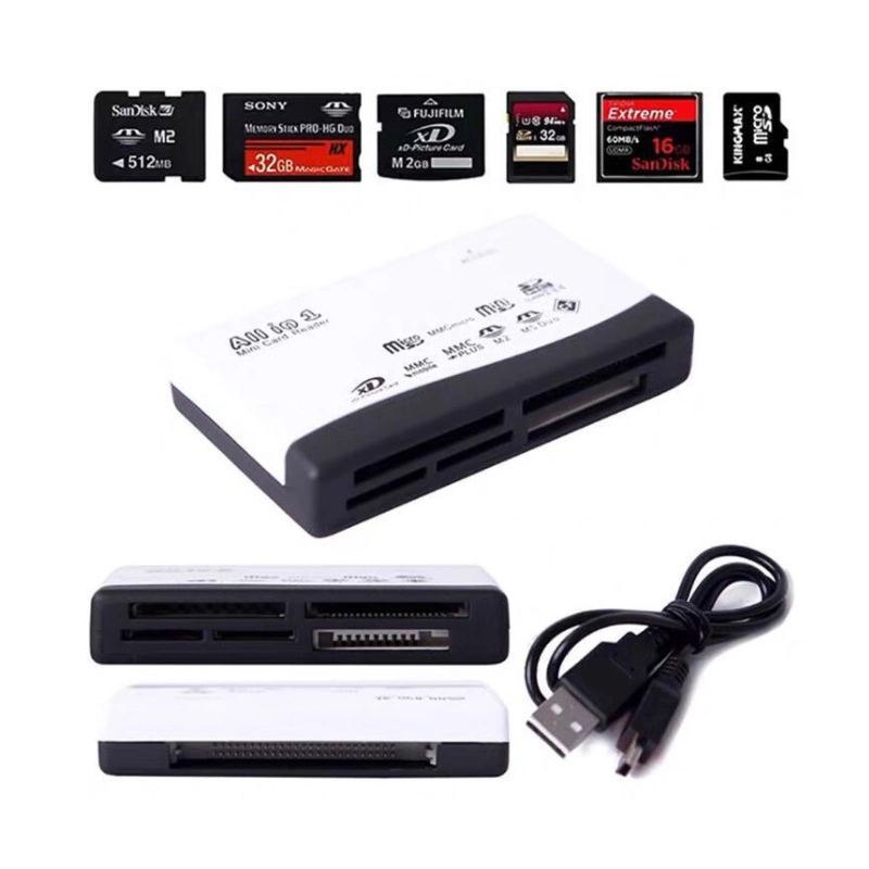 Multi-Function Mini Card Reader 6 in 1 Card Reader USB All in One Card Reader