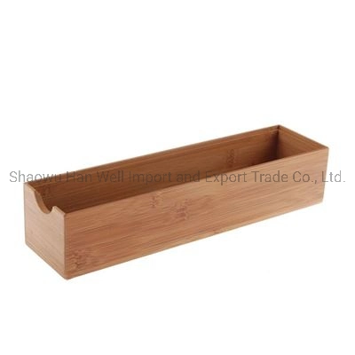 Zakka Style Classic Bamboo Grooved Sundries Drawer Organizer