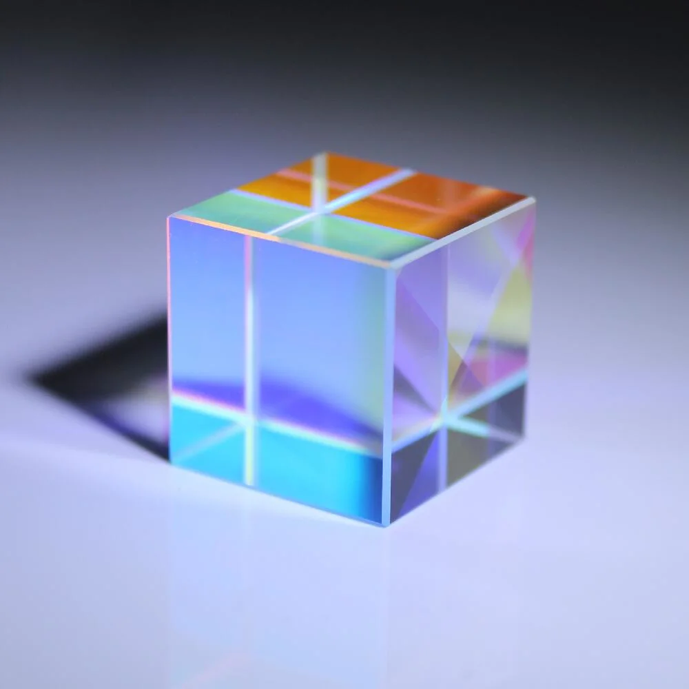 China Optical Glass Prism RGB Dispersion Prism X-Cube for Physics Teach Decoration Art