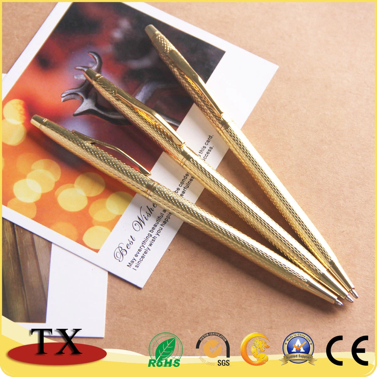 De alto lujo Quanlity Oro Metal Ball Pen pluma de regalo de empresa