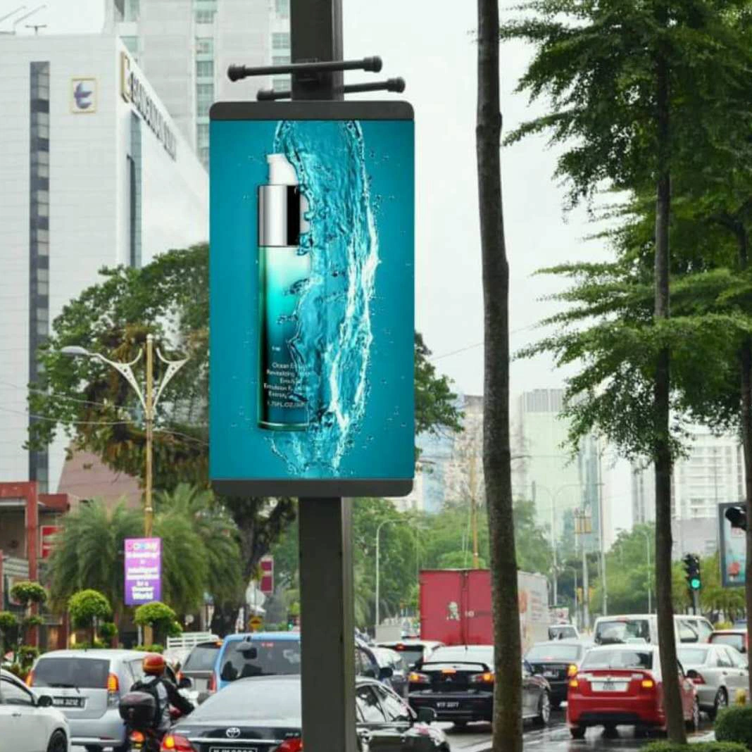 City Pillar P4 P5 Digital Display Sign Advertising Media LED Screen