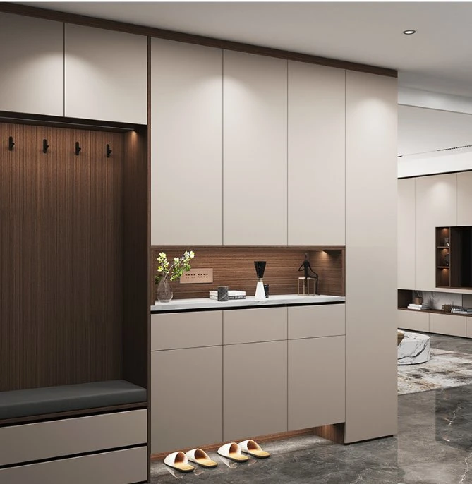 Entry-Door Shoe Cabinet Hall Cabinet One Light Luxury Living Room Modern Screen Partition Furniture