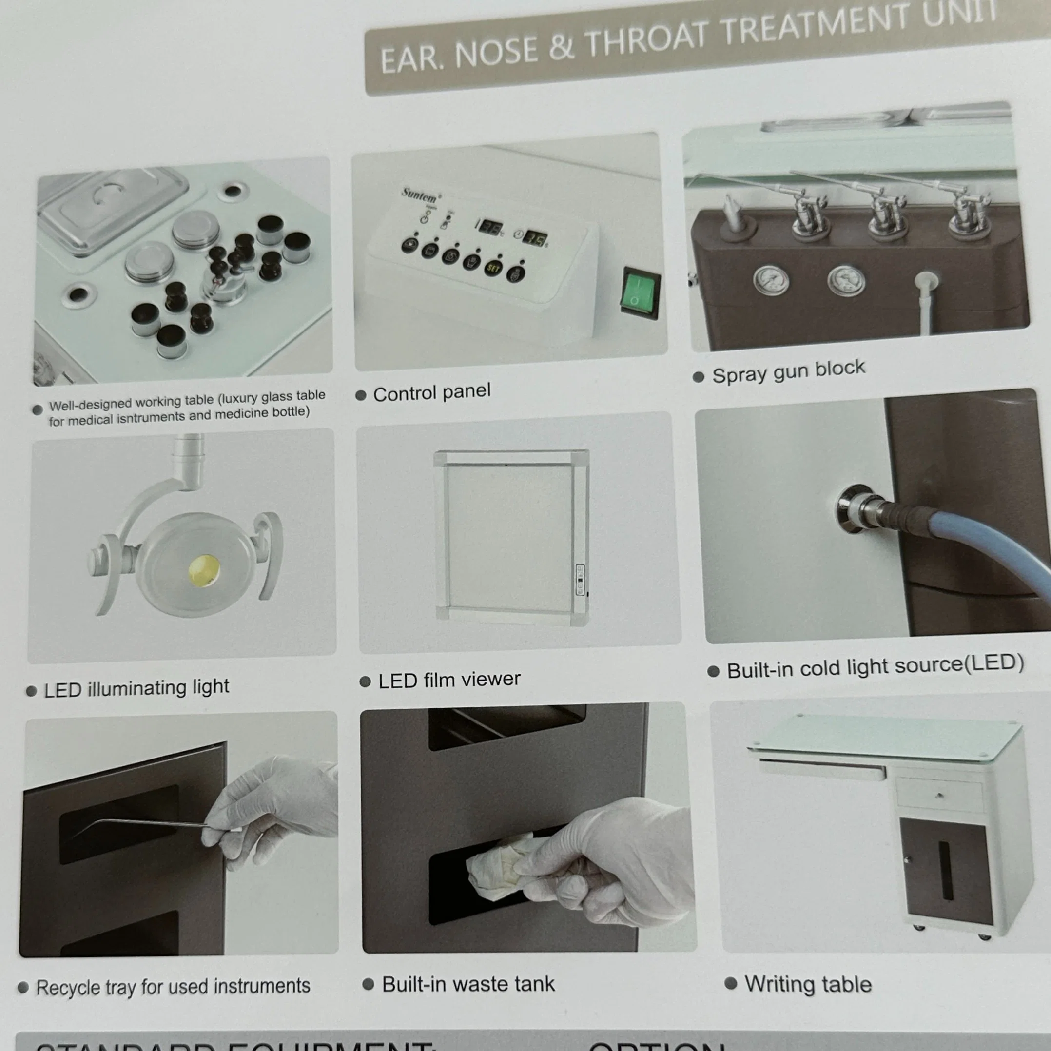 Équipement de diagnostic médical Suntem approuvé ce pour l'oreille, le nez et la gorge