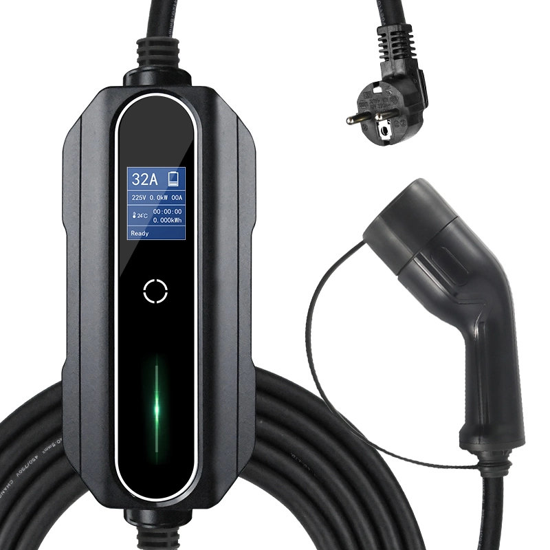 Chargeur rapide EV Mode d'utilisation d'accueil2 Type2 chargeur portable avec écran 32A 250V AC La charge de voiture